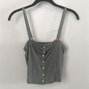 AE Ribbed Button Down Tank